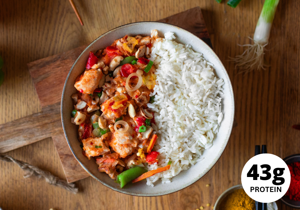 VAP Gai Pad Med Mamuang mit Reis