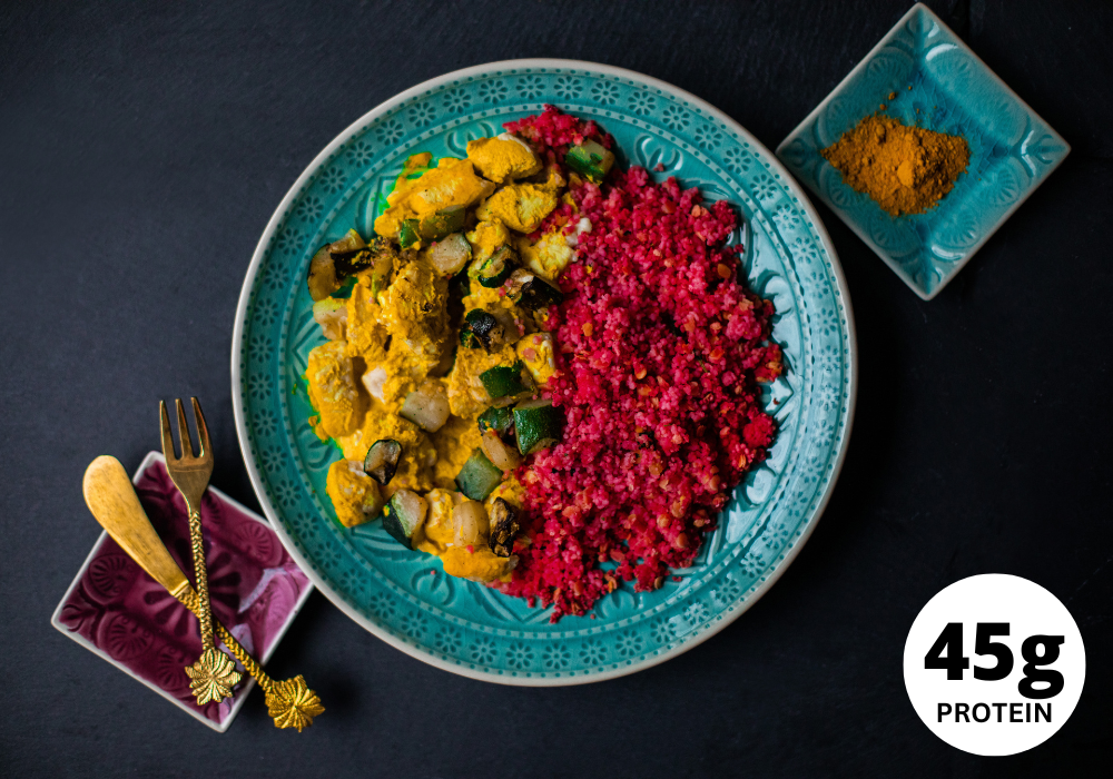 Rotes Hähnchen Couscous-Curry