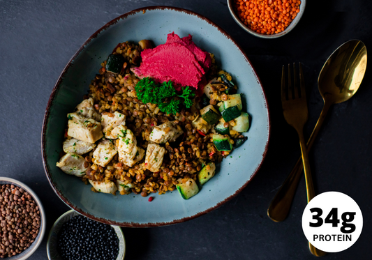 Linsen Tabouleh mit Hähnchen
